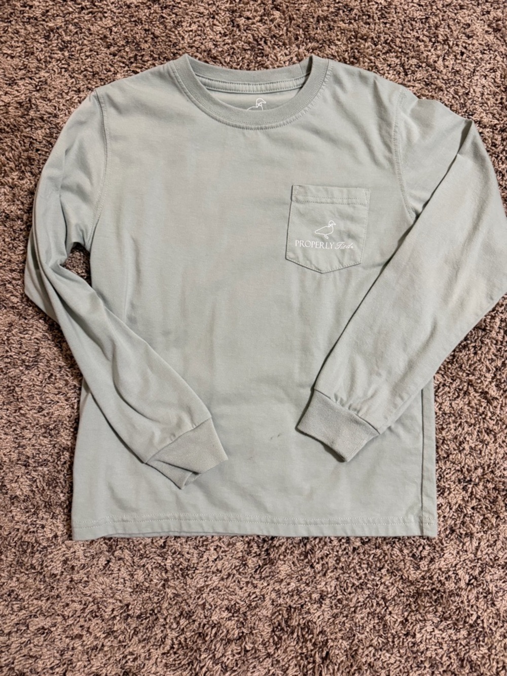 Properly Tied Kids' Long Sleeve Pocket Tee - Sage Green